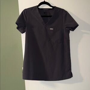 Catarina One-Pocket Scrub Top Charcoal XXS